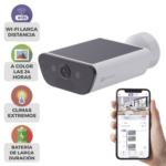Camara de Bateria con Panel Solar Integrado / 4K Resolucion / WI-FI 6 / Vision Nocturna / Detección Humana y de Vehiculos / Batería de 10400 MAH / IP65 miniatura 1