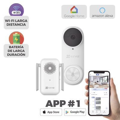 Timbre con Cámara Wi-Fi (Doorbell) de Batería Recargable / Libre de Cables / Uso Exterior Con Protección (IP65) / Cámara 3 Megapíxel / Llamada a la App / Incluye Timbre Para Interior Con Timbres Seleccionables / Ranura - imagen 2