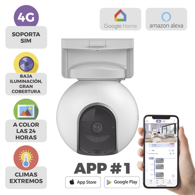 Camara de Batería Recargable / 4G Multicarrier / 3 Megapixel / Compatible con Panel Solar CS-CMT-SOLARPANEL-E conector Tipo C / Seguimiento Inteligente / Visión Nocturna a Color / Detección humana / Exterior Con Potección - imagen 2