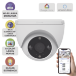 Domo IP 3 Megapíxel (2K) / Wi-Fi / Sirena y Estrobo /Audio de Dos Vías / Detección Humana y Vehiculo / Notificación Push / Audios Personalizables / Ranura Para Memoria hasta 512GB / Uso en Exterior IP67 miniatura 1