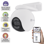 Cámara PT / Wi-Fi / Lente Dual / Panorámica 360° / Resolución 4K / Visión Nocturna ColorFULL / IA Detección de Humanos y Vehiculos / Alarma con Sirena y Luz / IP65 miniatura 1