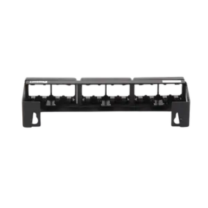 Panel de Parcheo Modular (Sin Conectores), de 12 Puertos Mini-Com, Instalación en Pared con Montaje Incluido, Color Negro