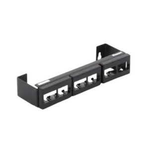 Panel de Parcheo Modular (Sin Conectores), de 12 Puertos Mini-Com, Instalación en Pared con Montaje Incluido, Color Negro