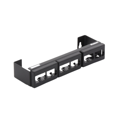Panel de Parcheo Modular (Sin Conectores), de 12 Puertos Mini-Com, Instalación en Pared con Montaje Incluido, Color Negro - imagen 5