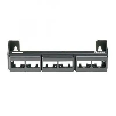 Panel de Parcheo Modular (Sin Conectores), de 12 Puertos Mini-Com, Instalación en Pared con Montaje Incluido, Color Negro - imagen 1