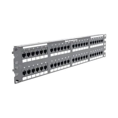 Panel de Parcheo de Impacto (110), Plano, Categoría 6, de 48 Puertos, 2UR - imagen 2