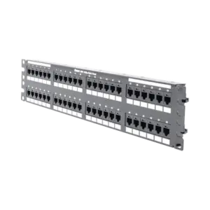 Panel de Parcheo de Impacto (110), Plano, Categoría 6A, de 48 Puertos, 2UR