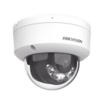 [Dual Light] Domo IP 2 Megapixel / Lente 2.8 mm / 30 mts IR + 30 mts Luz Blanca / Micrófono Integrado / Antivandálico IK08 / ACUSENSE Lite / Exterior IP67 / H.265 / PoE / ONVIF / Micro SD miniatura 2