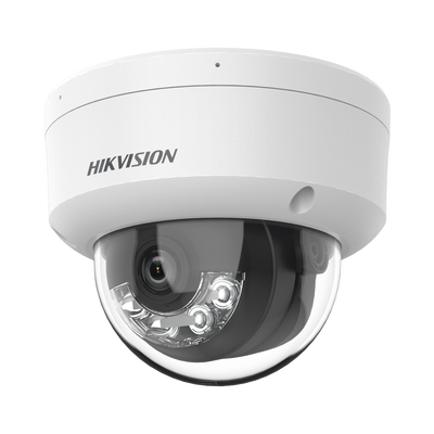 Domo IP 4 Megapixel / Lente 2.8 mm / Dual Light (30 mts IR + 30 mts Luz Blanca) / Micrófono Integrado / Antivandálico IK08 / ACUSENSE Lite / Exterior IP67 / H.265 / PoE / ONVIF / Micro SD - imagen 1