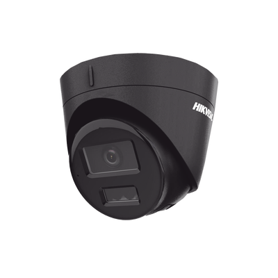 [Dual Light] Turret IP 4 Megapixel / Color Negro /  Lente 2.8 mm / 30 mts IR + 30 mts Luz Blanca / Micrófono Integrado / ACUSENSE Lite / Exterior IP67 / H.265 / PoE / ONVIF / Micro SD - imagen 1