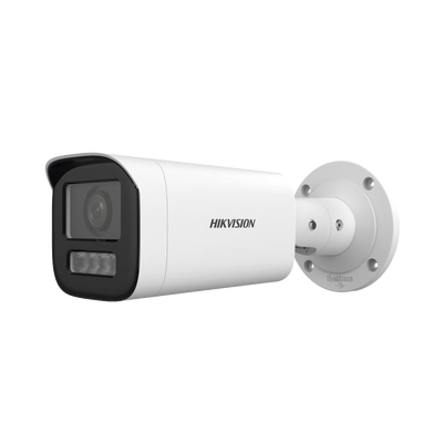 Bala IP 4 Megapíxel / Lente Motorizado 2.8 a 12 mm / Dual Light (50 mts IR + 50 mts Luz Blanca) / ACUSENSE Lite / Microfono Integrado / Exterior IP67 / WDR 120 dB / PoE / Micro SD / Alarmas I/O - imagen 1