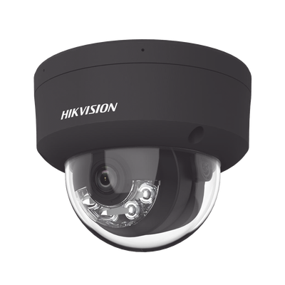 Domo IP 4 Megapixel / Color Negro / Lente 2.8 mm / Dual Light (30 mts Luz Blanca + 30 mts IR) / 2 Micrófonos Integrados / ACUSENSE / Exterior IP67 / IK10 / WDR 120 dB / PoE / ONVIF / Micro SD / Metal / ACUSEARCH - imagen 1