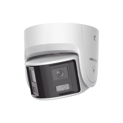 [FlexVu] [PROTECCIÓN ACTIVA] Turret IP Panorámica 4 Megapíxel / 2 Lentes 2.8 mm (180°) / Imagen a Color 24/7 (ColorVu) / PoE / WDR 130° / IP67 / ACUSENSE / Luz Estroboscópica y Alarma Audible / 30 mts Luz Blanca / Mic - imagen 1