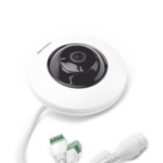 Mini Fisheye IP 5 Megapixel / Panorámica 180° – 360° / Microfono Integrado / 8 mts IR / Uso en Interior / PoE / Múltiples Vistas por iVMS-4200 / Alarmas I/O / Micro SD miniatura 4