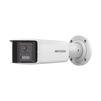 [FlexVu] [PROTECCIÓN ACTIVA] Bala IP Panorámica 4 Megapixel / 2 Lentes 2.8 mm (180°) / Imagen a Color 24/7 (ColorVu) / PoE / WDR 130° / IP67 / ACUSENSE / Luz Estroboscópica y Alarma Audible / 40 mts Luz Blanca / Micro SD - imagen 1