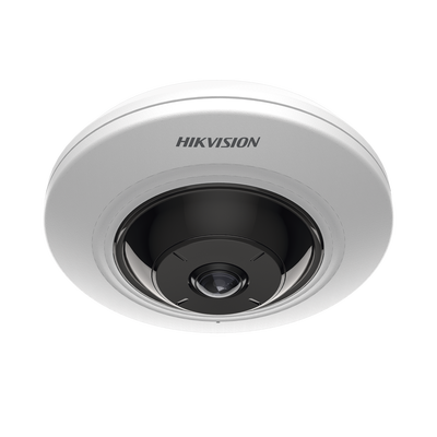 Mini Fisheye IP 5 Megapixel / Panorámica 180° – 360° / 8 mts IR / Interior / PoE / HEOP / ACUSENSE / Detección Facial / Microfono Integrado - imagen 1