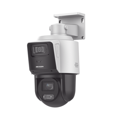[TandemVu] PTZ IP 4 Megapixel con Cámara Panorámica 4 Megapixel / 4X Zoom / Dual Light (40 mts IR + 30 mts Luz Blanca) / ACUSENSE / IP66  / PoE+ / DARKFIGHTER / Micro SD / Incluye Base para Techo o Pared - imagen 1