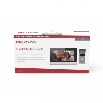 Kit de Videoportero Analógico de Metal / IP a 4 Hilos con Función de Llamada a App Hik-Connect / Monitor se Conecta a Internet por Cable o WiFi y por 4 Hilos al Frente de Calle IP65 / Expandible a Mas Equipos - imagen 1