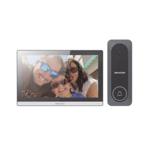 Kit de Videoportero Hibrido TurboHD con Pantalla LCD touch de 7" Wi-Fi / Frente de Calle para Exterior de Policarbonato / 720p (1 Megapíxel )130° de Visión (Gran Angular) / Llamada a App Hik-Connect