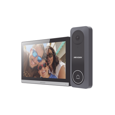 Kit de Videoportero Hibrido TurboHD con Pantalla LCD touch de 7″ Wi-Fi / Frente de Calle para Exterior de Policarbonato / 720p (1 Megapíxel )130° de Visión (Gran Angular) / Llamada a App Hik-Connect - imagen 1