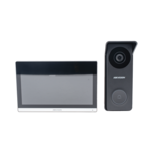 Kit de Videoportero Hibrido TurboHD con Pantalla LCD touch de 7" Wi-Fi / Frente de Calle para Exterior Metalico / 720p (1 Megapíxel )117° de Visión (Gran Angular) / Llamada a App Hik-Connect