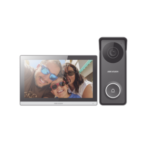Kit de Videoportero Hibrido TurboHD con Pantalla LCD touch de 7" Wi-Fi / Frente de Calle para Exterior Metalico / 720p (1 Megapíxel )117° de Visión (Gran Angular) / Llamada a App Hik-Connect
