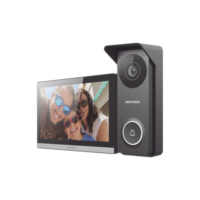 Kit de Videoportero Hibrido TurboHD con Pantalla LCD touch de 7″ Wi-Fi / Frente de Calle para Exterior Metalico / 720p (1 Megapíxel )117° de Visión (Gran Angular) / Llamada a App Hik-Connect - imagen 1