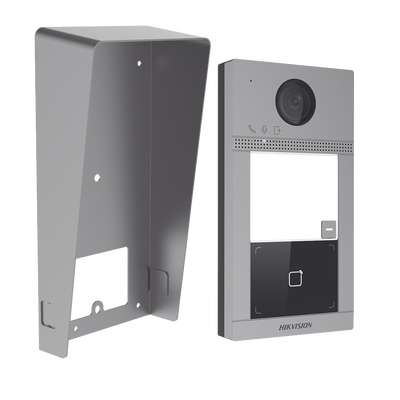 Kit Videoportero + Carcasa protectora IP 2 Megapixel / Llamada y Apertura Remota desde App Hik-Connect / PoE / Exterior IP65 + Antivandalico IK08 / 1 Departamento / Apertura con Tarjeta / Soporta 2 Puertas y hasta 6 Monitores - imagen 1