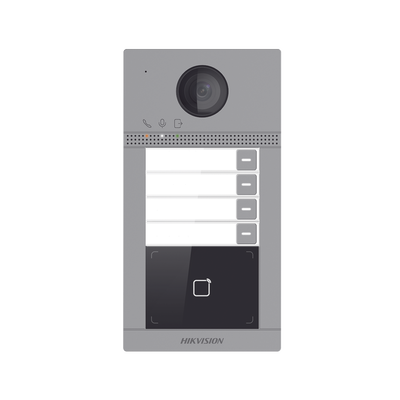 Videoportero IP 2 Megapixel / Llamada y Apertura Remota desde App Hik-Connect (Requiere monitor )/ PoE / Exterior IP65 + Antivandalico IK08 / 4 Departamento / Apertura con Tarjeta / Soporta 2 Puertas y hasta 6 Monitores - imagen 2