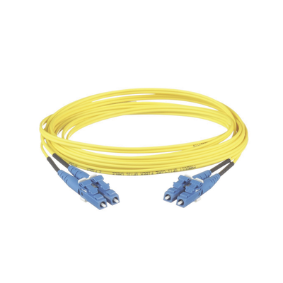 Jumper de Fibra Optica Monomodo 9/125 OS2, LC-LC Duplex, LSZH, Color Amarillo, 3 Metros (9.84 Pies) - imagen 1