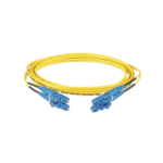 Jumper de Fibra Optica Monomodo 9/125 OS2, LC-LC Duplex, OFNR (Riser), Color Amarillo, 2 Metros (6.56 Pies) miniatura 1