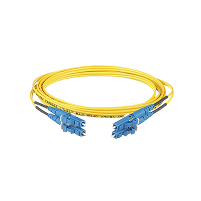Jumper de Fibra Optica Monomodo 9/125 OS2, LC-LC Duplex, OFNR (Riser), Color Amarillo, 2 Metros (6.56 Pies) - imagen 1