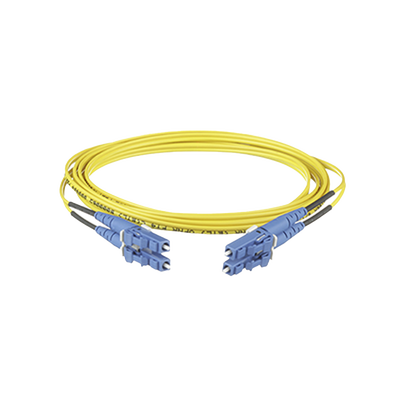 Jumper de Fibra Optica Monomodo 9/125 OS2, LC-LC Duplex, OFNR (Riser), Color Amarillo, 4 Metros (13.12 Pies) - imagen 1