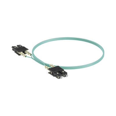Jumper de Fibra Optica Multimodo 50/125 OM3, SC-SC Duplex, OFNR (Riser), Color Aqua, 3 Metros (9.84 Pies) - imagen 1