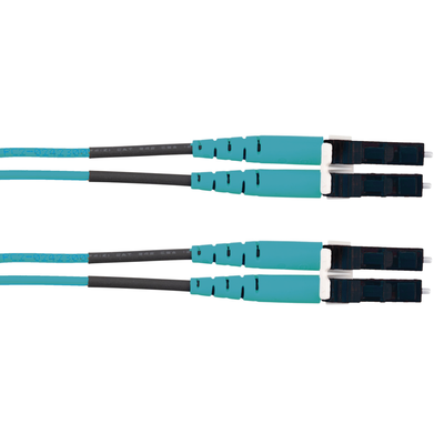 Jumper de Fibra Optica Multimodo 50/125 OM3, LC-LC Duplex, LSZH (Cero Halógenos), Color Aqua, 1 Metro (3.28 Pies) - imagen 2