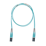 Jumper de Fibra Optica Multimodo 50/125 OM3, LC-LC Duplex, LSZH (Cero Halógenos), Color Aqua, 1 Metro (3.28 Pies) miniatura 1