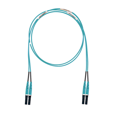 Jumper de Fibra Optica Multimodo 50/125 OM3, LC-LC Duplex, LSZH (Cero Halógenos), Color Aqua, 1 Metro (3.28 Pies) - imagen 1