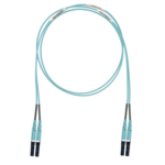 Jumper de Fibra Optica Multimodo 50/125 OM3, LC-LC Duplex, LSZH (Cero Halógenos), Color Aqua, 2 Metros (6.56 Pies) miniatura 2
