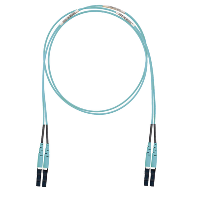 Jumper de Fibra Optica Multimodo 50/125 OM3, LC-LC Duplex, LSZH (Cero Halógenos), Color Aqua, 2 Metros (6.56 Pies) - imagen 2