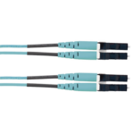 Jumper de Fibra Optica Multimodo 50/125 OM3, LC-LC Duplex, LSZH (Cero Halógenos), Color Aqua, 2 Metros (6.56 Pies) miniatura 1