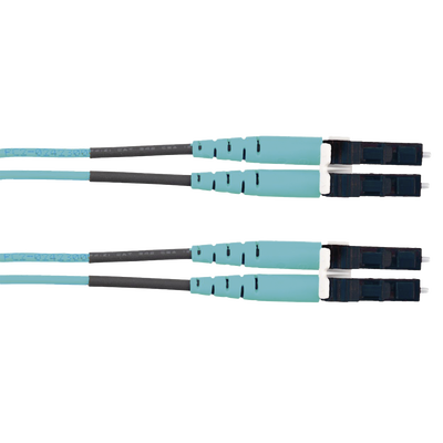 Jumper de Fibra Optica Multimodo 50/125 OM3, LC-LC Duplex, LSZH (Cero Halógenos), Color Aqua, 2 Metros (6.56 Pies) - imagen 1