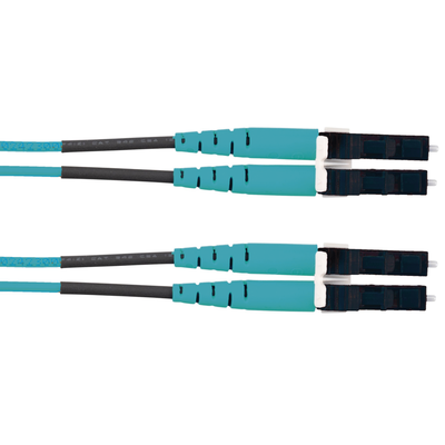 Jumper de Fibra Optica Multimodo 50/125 OM3, LC-LC Duplex, LSZH (Cero Halógenos), Color Aqua, 3 Metros (9.84 Pies) - imagen 2