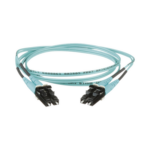 Jumper de Fibra Optica Multimodo 50/125 OM3, LC-LC Duplex, OFNR (Riser), Color Aqua, 1 Metro (3.28 Pies) miniatura 1