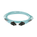 Jumper de Fibra Optica Multimodo 50/125 OM3, LC-LC Duplex, OFNR (Riser), Color Aqua, 2 Metros (6.56 Pies) miniatura 1