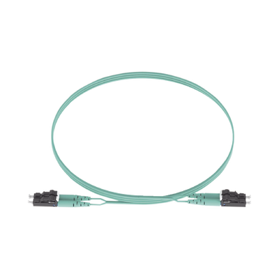 Jumper de Fibra Optica Multimodo 50/125 OM3, LC-LC Duplex, OFNR (Riser), Color Aqua, 5 Metros (16.40 Pies) - imagen 1