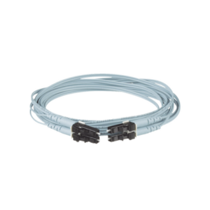 Jumper de Fibra Optica Multimodo 50/125 OM3, LC-LC Duplex, OFNR (Riser), Color Aqua, 7 Metros (22.97 Pies)