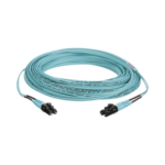 Jumper de Fibra Optica Multimodo 50/125 OM3, LC-LC Duplex, OFNR (Riser), Color Aqua, 15 Metros (49.21 Pies) miniatura 1