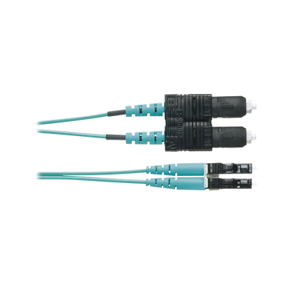 Jumper de Fibra Optica Multimodo 50/125 OM3, LC-SC Duplex, OFNR (Riser), Color Aqua, 1 Metro (3.28 Pies) - imagen 1