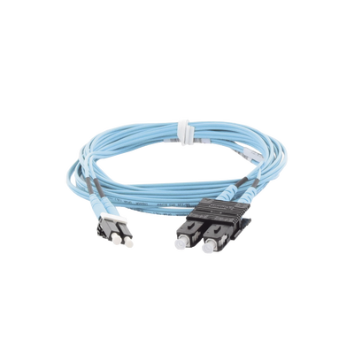 Jumper de Fibra Optica Multimodo 50/125 OM3, LC-SC Duplex, OFNR (Riser), Color Aqua, 3 Metros (9.84 Pies) - imagen 1