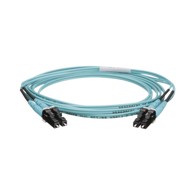 Jumper de Fibra Optica Multimodo 50/125 OM4, LC-LC Duplex, OFNR (Riser), Color Aqua, 2 Metros (6.56 Pies) - imagen 1